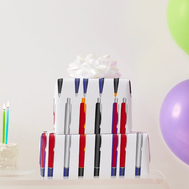 Papier Cadeau Plusieurs stylos (Créateur téléchargé)