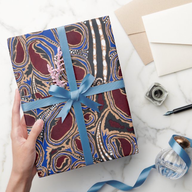 Papier Cadeau Pochoir botanique motif oriental Samarkande (Cadeaux)