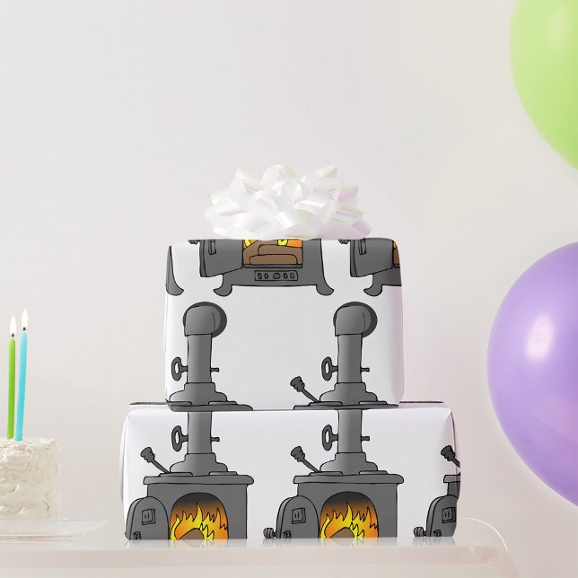 Papier Cadeau Poêle à bois (Créateur téléchargé)