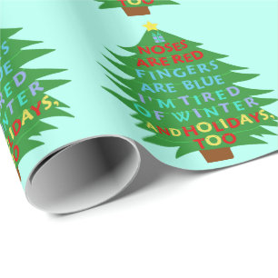Papier Cadeau Poème fumiste drôle de Noël de Bah