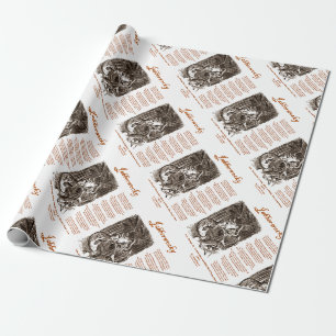 Papier Cadeau Poème Jabberwocky de Lewis Carroll (Adder noir)