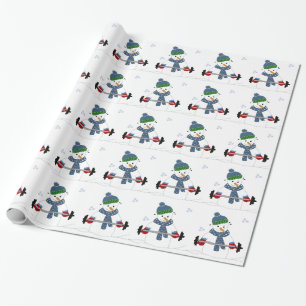 Papier Cadeau Poids Lifting Snowman
