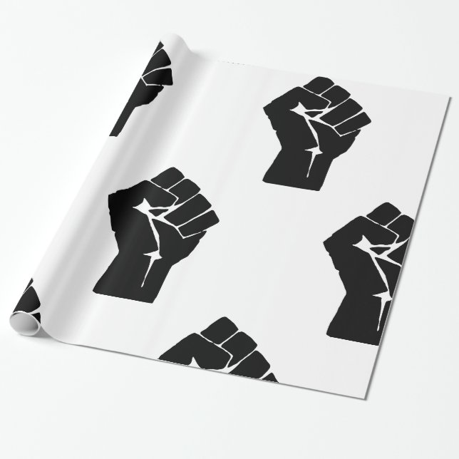 Papier Cadeau Poing noir levé - Manifestation de résistance (Déroulé)