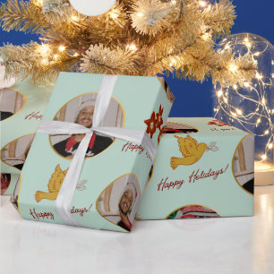Papier Cadeau Poinsettia & Custom Photo