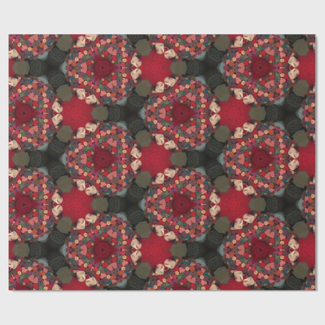 Papier Cadeau Poinsettia Trifectata Abstract Design Ii  (Plat)