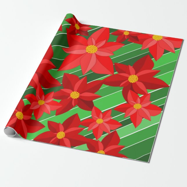 Papier Cadeau Poinsettias (Déroulé)