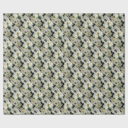 Papier Cadeau Poinsettie blanche