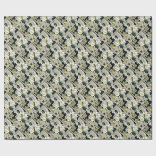 Papier Cadeau Poinsettie blanche