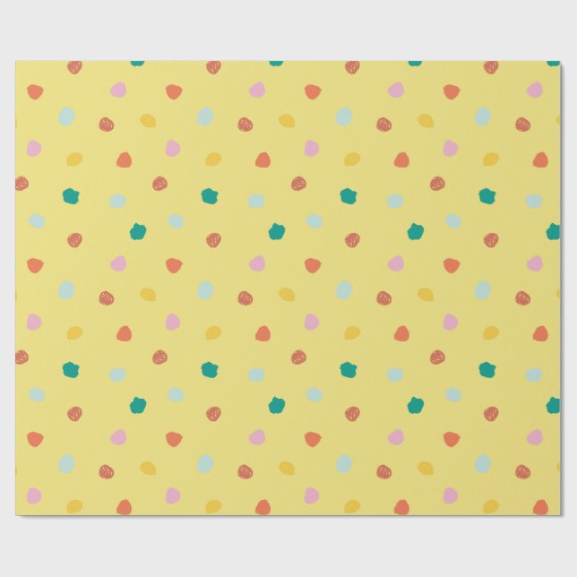 Papier Cadeau Point Polka bio rétro inspiré par Palm Springs (Plat)