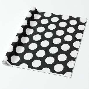 Papier Cadeau Point Polka noir et blanc