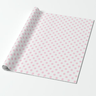 Papier Cadeau Point Polka rose pâle sur un espace blanc moyen