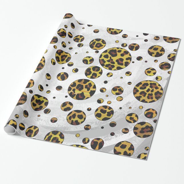 Papier Cadeau Pointe Leopard Brown et Jaune (Déroulé)