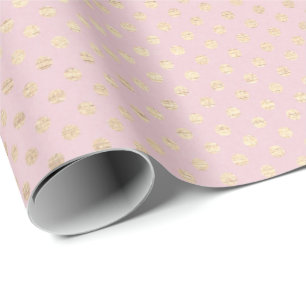 Papier Cadeau pointes brillantes en or sur rose pâle