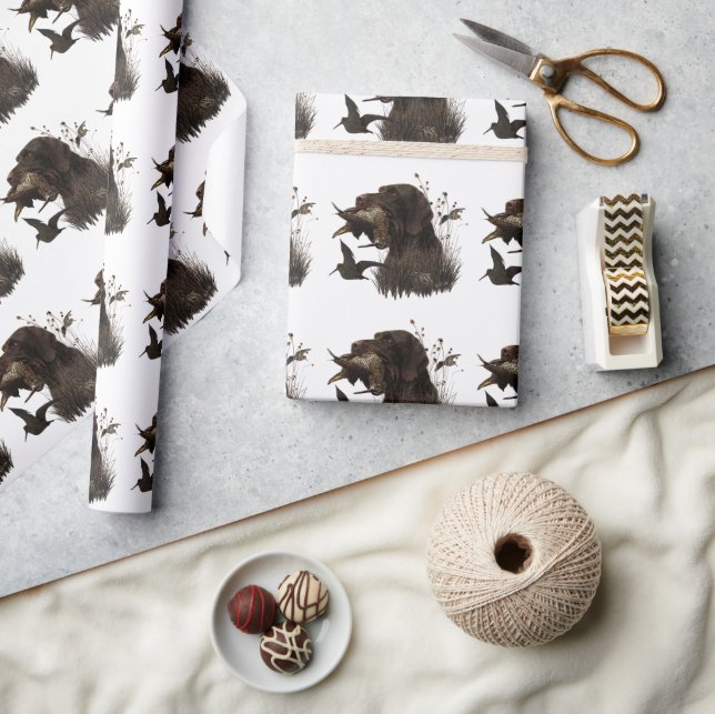 Papier Cadeau Pointeur À poils durs allemand (Artisanat)