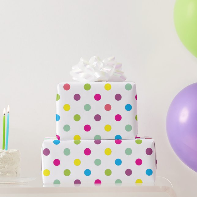 Papier Cadeau Points Colorés (Cadeaux de fête)