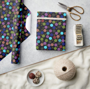 Papier Cadeau Points de couleur imprimés partout