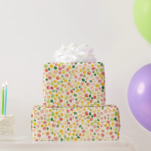 Papier Cadeau Points de couleur rose menthe jaune vert fruité An
