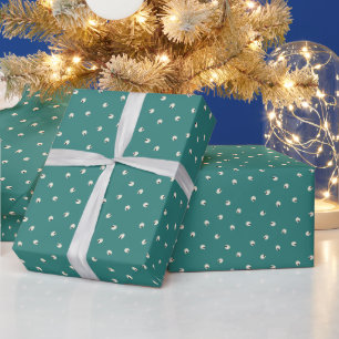 Papier Cadeau Points de crâne Kawaii mous aléatoires mi-vert