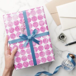 Papier Cadeau Points de paillettes roses abstraits