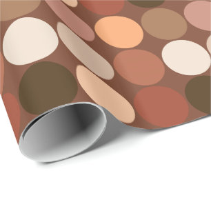 Papier Cadeau Points géants du milieu du siècle, Brown au chocol