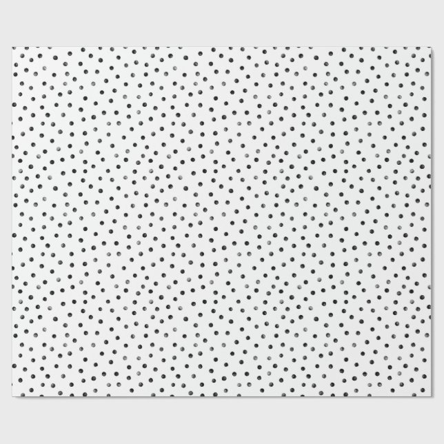 Papier Cadeau Points noirs et blancs de confettis (Plat)