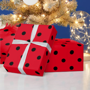 Papier Cadeau Points rouges et noirs