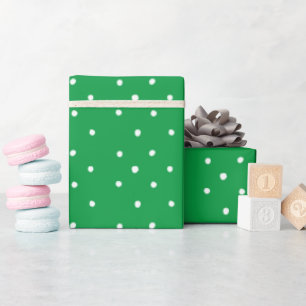 Papier Cadeau Points verts et blancs
