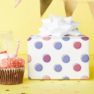 Papier Cadeau Points violets et roses