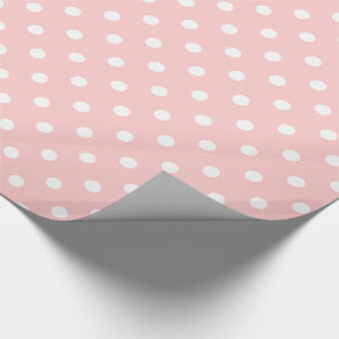 Papier Cadeau Pois blanc sur des roses pâles