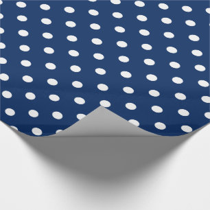 Papier Cadeau Pois blanc sur le bleu marine