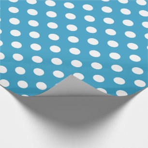 Papier Cadeau Pois blancs sur Arrière - plan bleu Peacock
