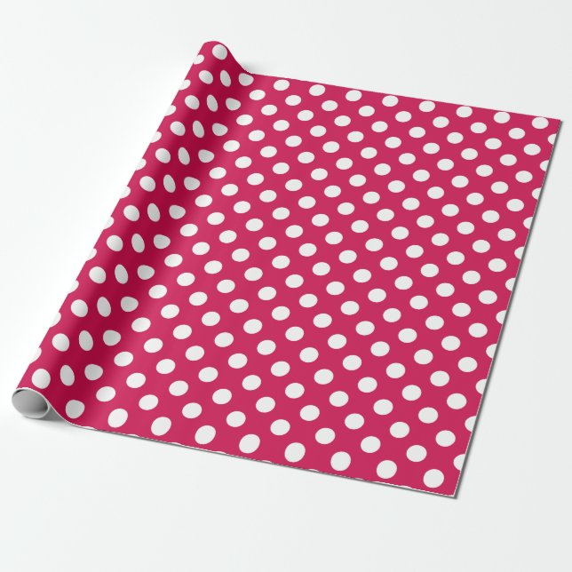 Papier Cadeau Pois blancs sur cerise (Déroulé)