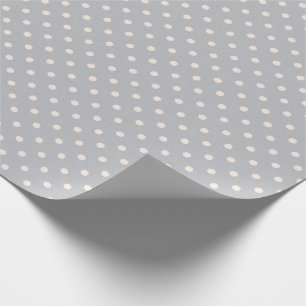 Papier Cadeau pois blancs sur gris