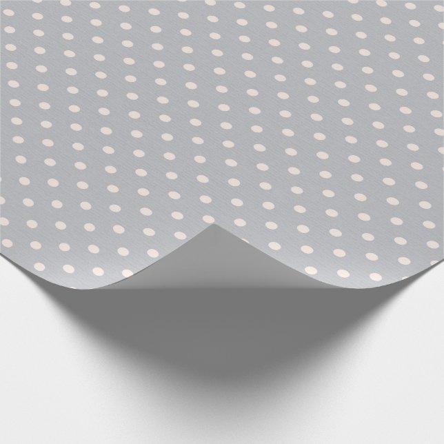 Papier Cadeau pois blancs sur gris (Coin)