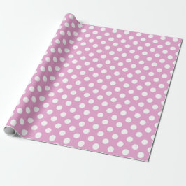 Papier Cadeau Pois blancs sur rose pâle