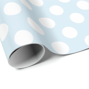Papier Cadeau Pois bleu-clair et blanc