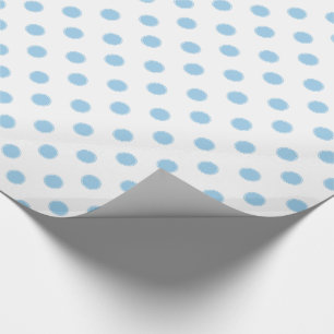 Papier Cadeau Pois bleu de cottage sur le blanc