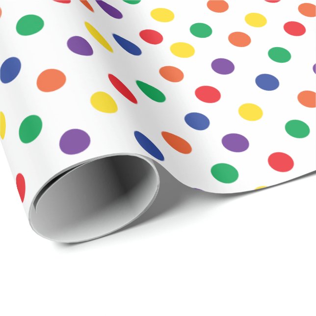 Papier Cadeau Pois coloré d'amusement (Coin rond)