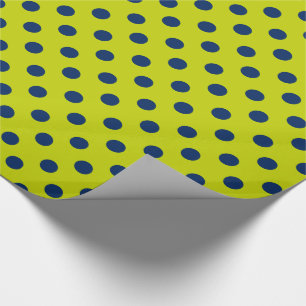 Papier Cadeau Pois de bleu marine sur le vert de chaux