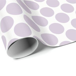 Papier Cadeau Pois de Lavande claire sur blanc