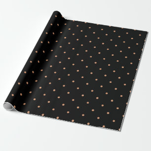 Papier Cadeau Pois de Parties scintillant noir et rose