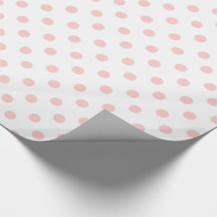 Papier Cadeau Pois de roses pâles sur le blanc
