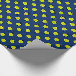 Papier Cadeau Pois de vert de chaux sur le bleu marine