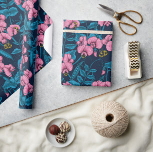Papier Cadeau Pois doux et bourdons, rose et bleu