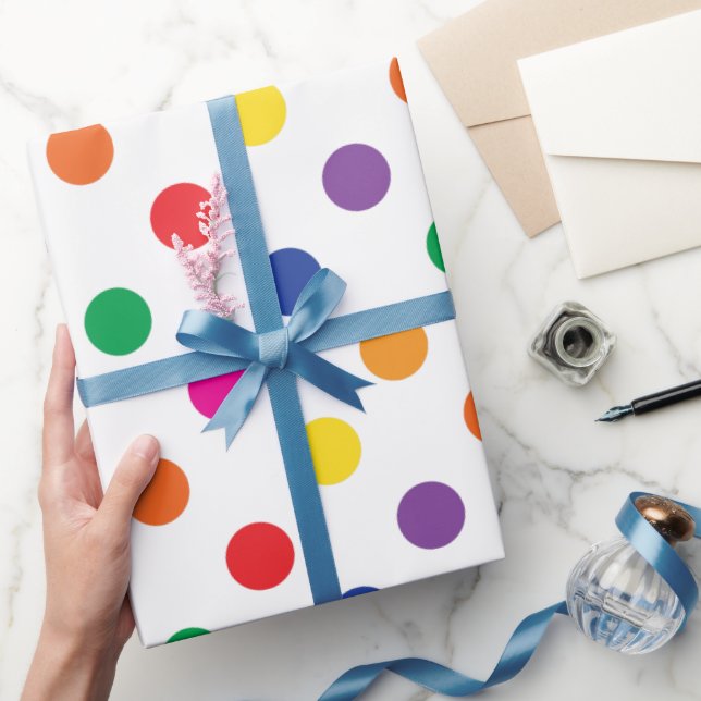 Papier Cadeau Pois en blanc (Cadeaux)