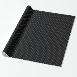 Papier Cadeau Pois gris chic et sophistiqués sur noir