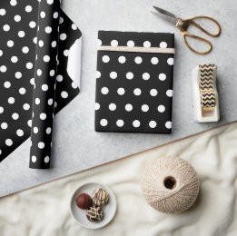 Papier Cadeau Pois noirs et blancs
