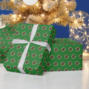 Papier Cadeau Pois or et vert motif cadeau chic