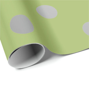 Papier Cadeau Pois Polka petits points vert vert vert gris argen