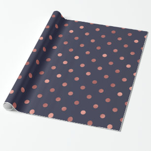 Papier Cadeau Pois rose d'or sur l'arrière - plan de marine